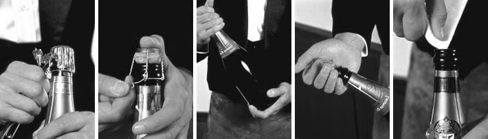 The art of opening a bottle of champagne