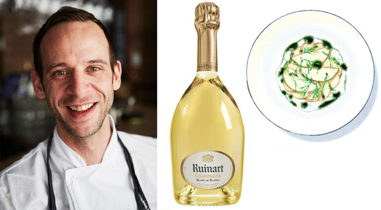 Le Blanc de Blancs Ruinart passe à table avec la recette du Chef Christopher Denney - Champmarket