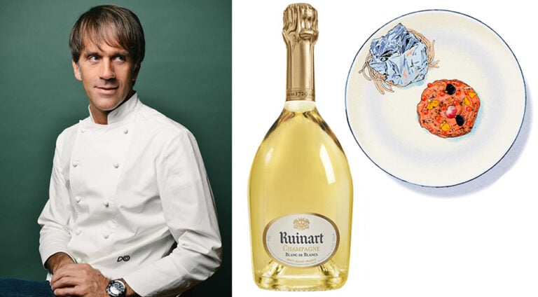 Le Blanc de Blancs Ruinart passe à table avec la recette du Chef Davide Oldani - Champmarket