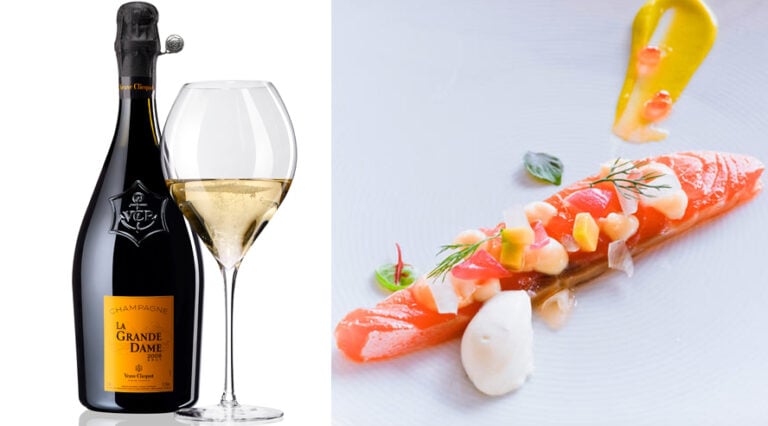 L’accord parfait Champagne Veuve Clicquot La Grande Dame et Gravlax de saumon à la mousse d'avocat - Champmarket