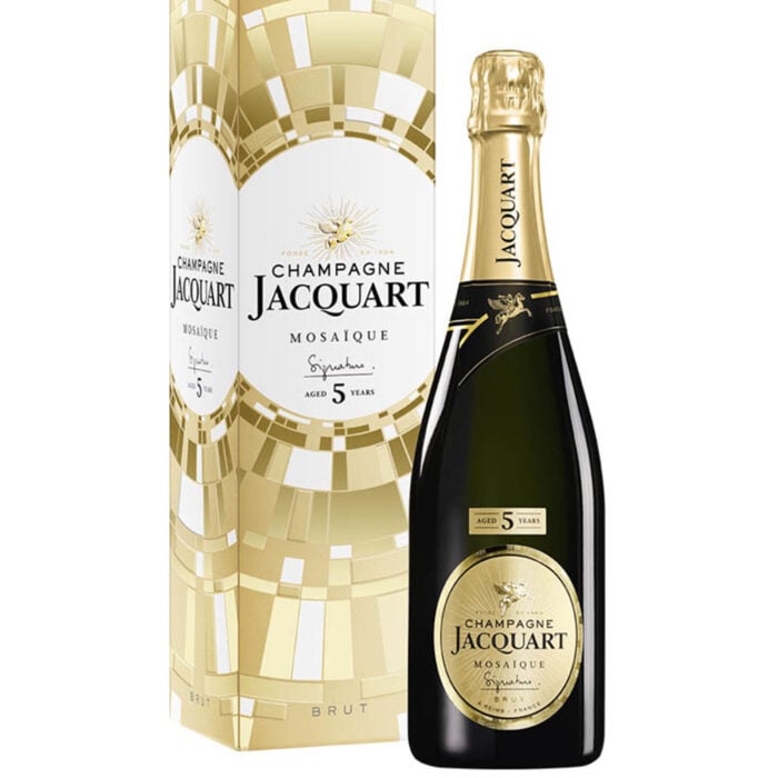 Champagne Jacquart Mosaïque Signature 5 ans d'âge bouteille avec étui - Champmarket