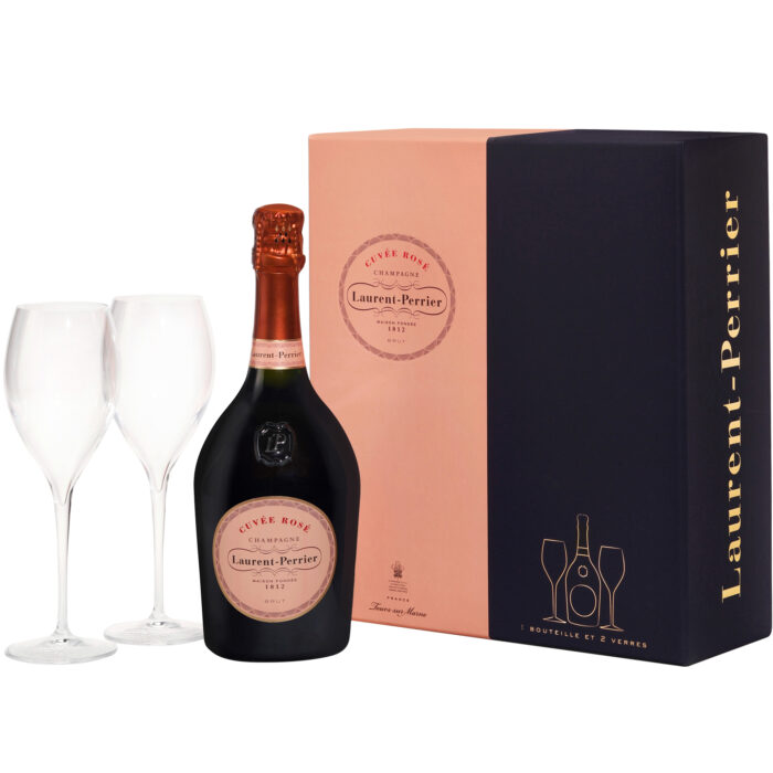 Champagne Laurent-Perrier Cuvée Rosé Bottiglia con box da 2 bicchieri - Champmarket