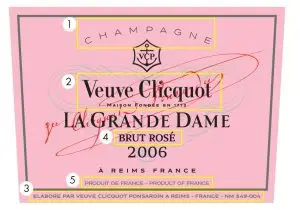 Étiquette Champagne Veuve Clicquot La Grande Dame Rosé - Champmarket