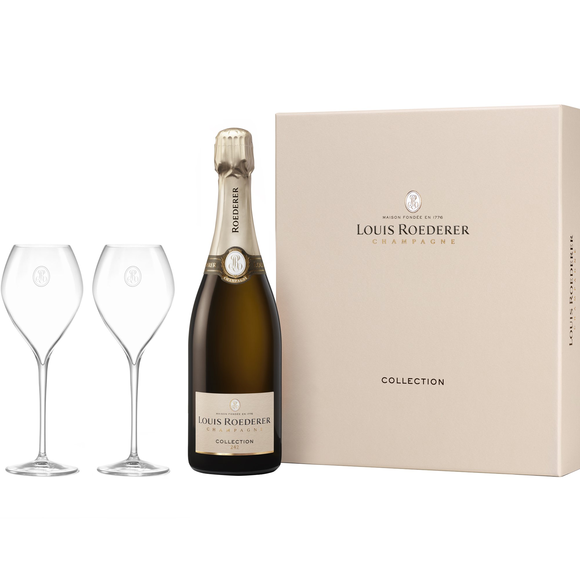 Louis Roederer Collection Coffret 1 Bouteille et 2 Verres