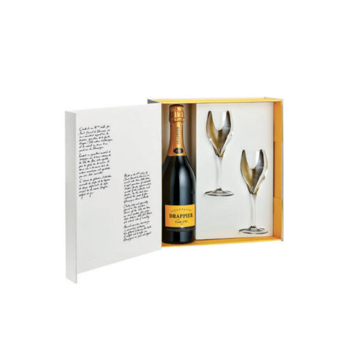 Champagne Drappier Carte d'Or Coffret Tête à tête Bouteille et 2 flûtes - Champmarket