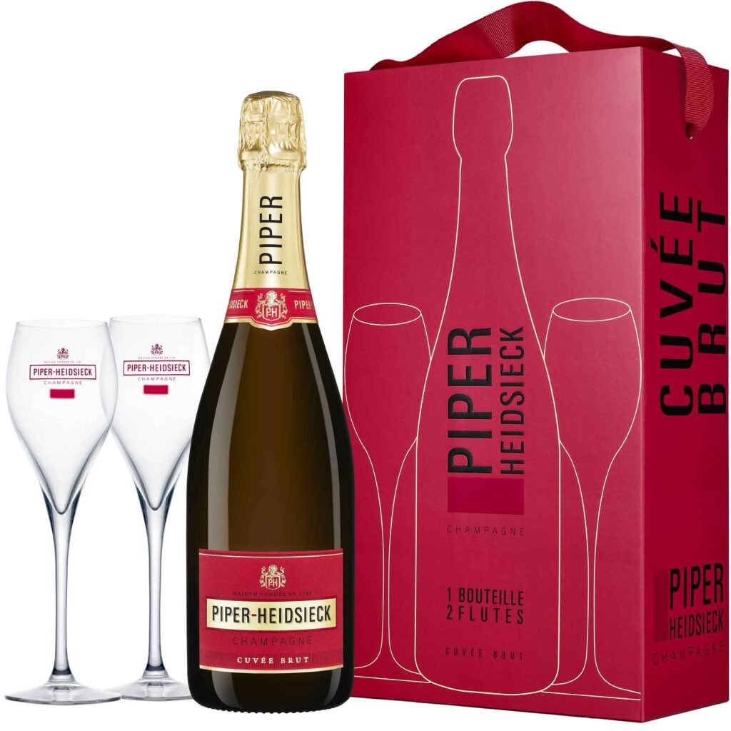 Champagne Piper-Heidsieck Cuvée Brut Glasspack Box 1 bottiglia 2 bicchieri - Champmarket