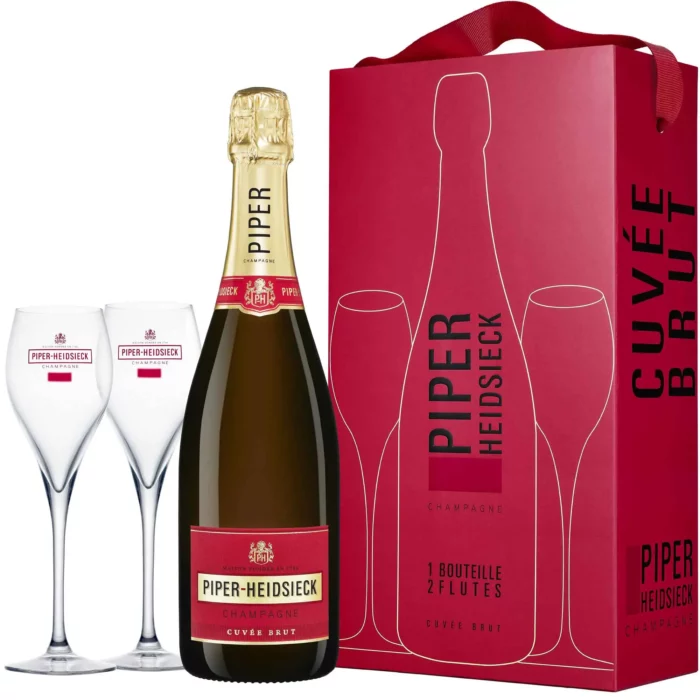 Champagne Piper-Heidsieck Cuvée Brut Coffret Glasspack 1 Bouteille 2 flûtes - Champmarket