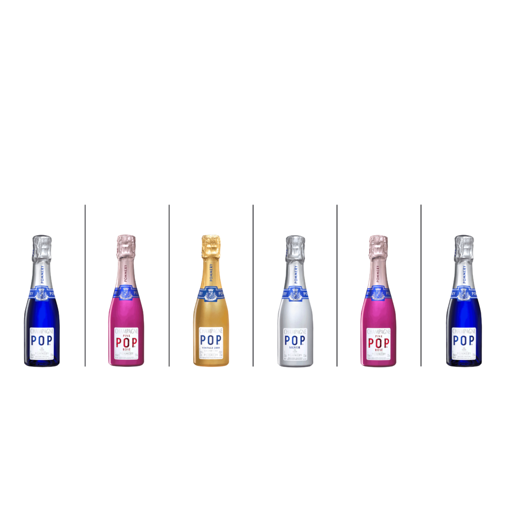 Coffret Mini 6 quarts-de-bouteilles Champagne Pommery Pop - Champmarket