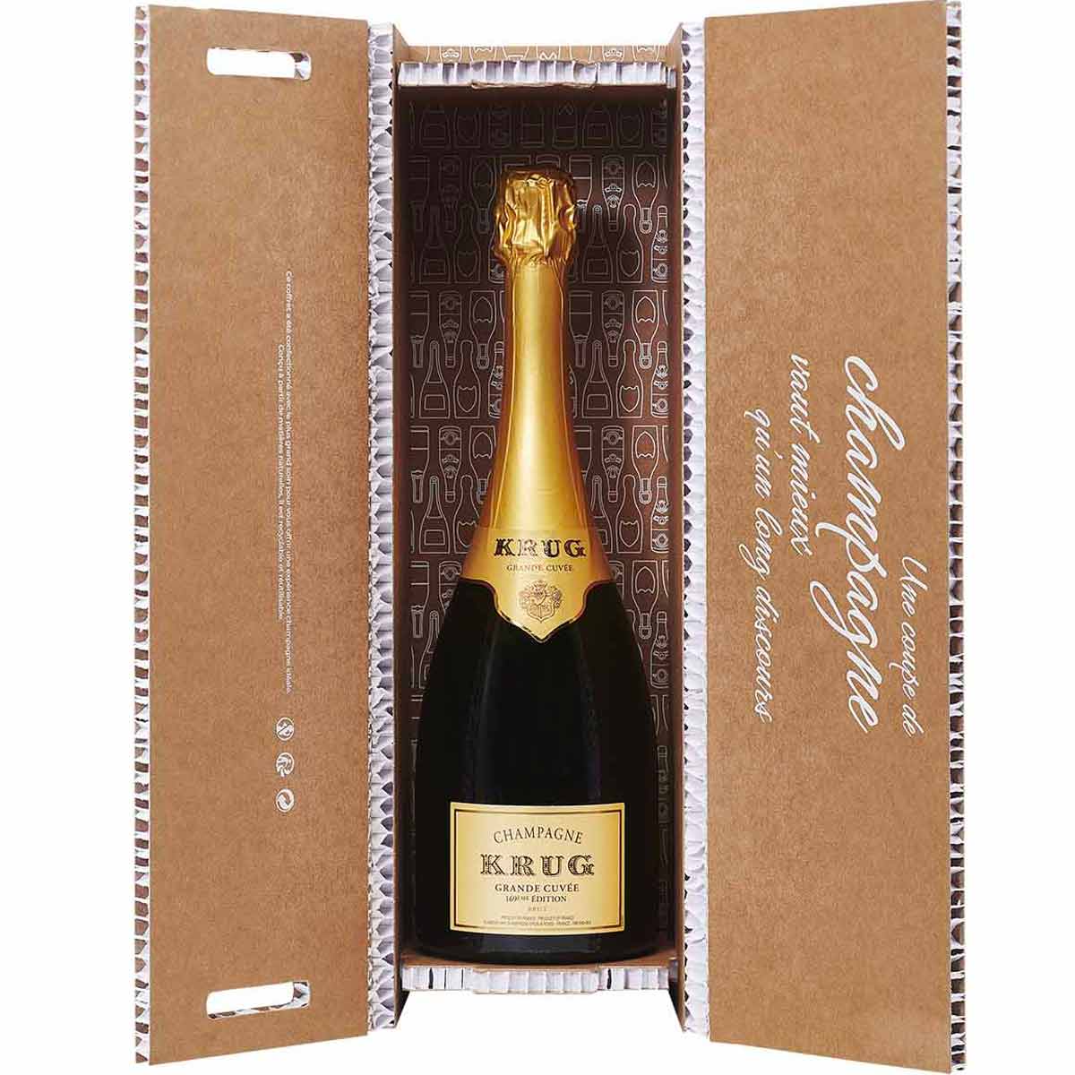 Krug Grande Cuvee Editions Champagne 75cl & Truffles, Wooden Box