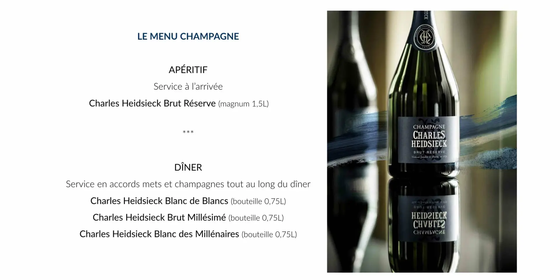 Expérience Dîner ChampagneCharles Heidsieck - Magazine Champmarket