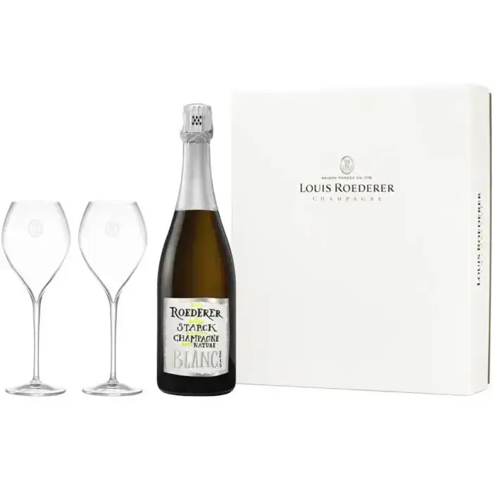Champagne Louis Roederer Coffret cadeau composable 1 bouteille et 2 verres - Champmarket