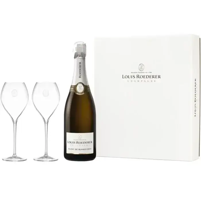 Champagne Louis Roederer Coffret cadeau composable 1 bouteille et 2 verres - Champmarket
