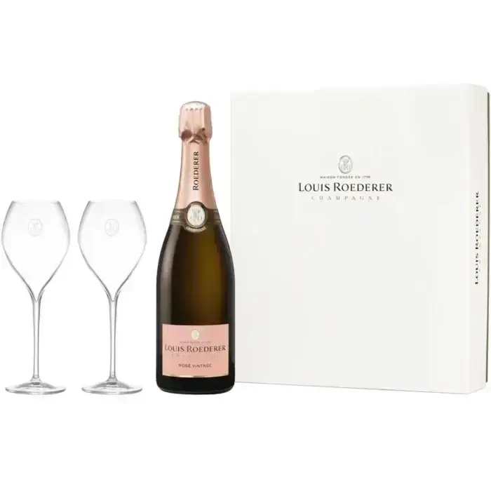 Champagne Louis Roederer Coffret cadeau composable 1 bouteille et 2 verres - Champmarket